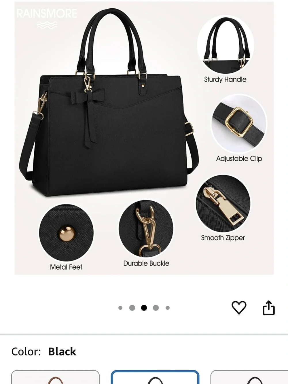 Laptop Tote with Bow Accent